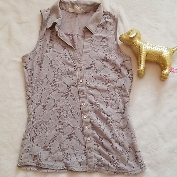 Derek Heart Tops - Junior's lacey sleeveless tank Derek Heart size S